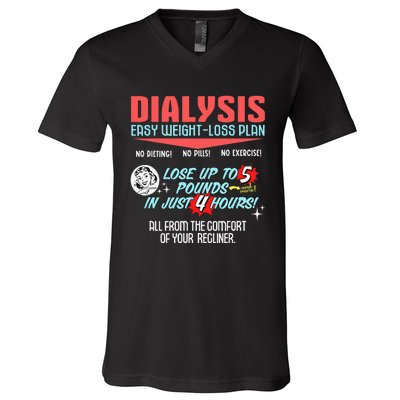 Dialysis Easy Weight Loss Plan A Funny Dialysis V-Neck T-Shirt