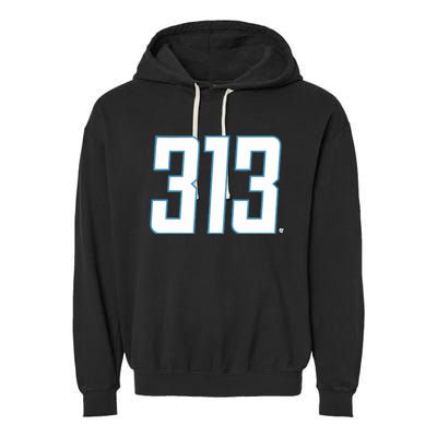 Detroit Football 313 Garment-Dyed Fleece Hoodie