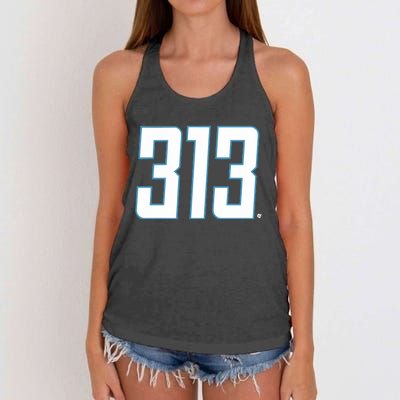 Detroit Football 313 Women's Knotted Racerback Tank