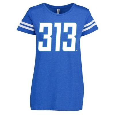 Detroit Football 313 Enza Ladies Jersey Football T-Shirt