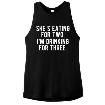 Drinking For 3 Funny New Dad Father Pregnancy Announcement Ladies PosiCharge Tri-Blend Wicking Tank