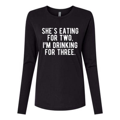 Drinking For 3 Funny New Dad Father Pregnancy Announcement Womens Cotton Relaxed Long Sleeve T-Shirt