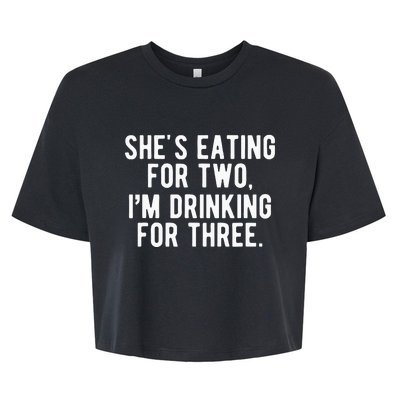 Drinking For 3 Funny New Dad Father Pregnancy Announcement Bella+Canvas Jersey Crop Tee