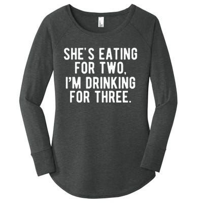 Drinking For 3 Funny New Dad Father Pregnancy Announcement Women's Perfect Tri Tunic Long Sleeve Shirt