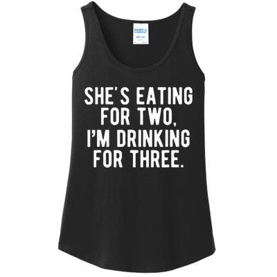 Drinking For 3 Funny New Dad Father Pregnancy Announcement Ladies Essential Tank