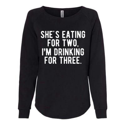 Drinking For 3 Funny New Dad Father Pregnancy Announcement Womens California Wash Sweatshirt