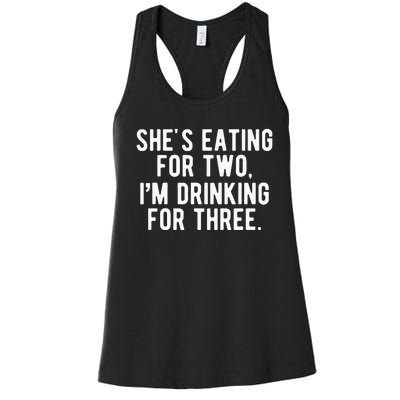 Drinking For 3 Funny New Dad Father Pregnancy Announcement Women's Racerback Tank