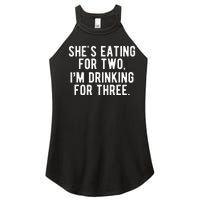 Drinking For 3 Funny New Dad Father Pregnancy Announcement Women's Perfect Tri Rocker Tank