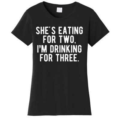 Drinking For 3 Funny New Dad Father Pregnancy Announcement Women's T-Shirt