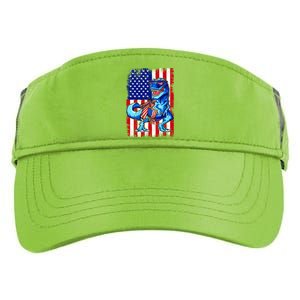 Dinosaurs Funny 4th Of July American Flag T Rex Gift Adult Drive Performance Visor