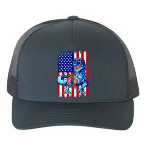 Dinosaurs Funny 4th Of July American Flag T Rex Gift Yupoong Adult 5-Panel Trucker Hat