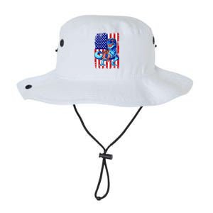 Dinosaurs Funny 4th Of July American Flag T Rex Gift Legacy Cool Fit Booney Bucket Hat