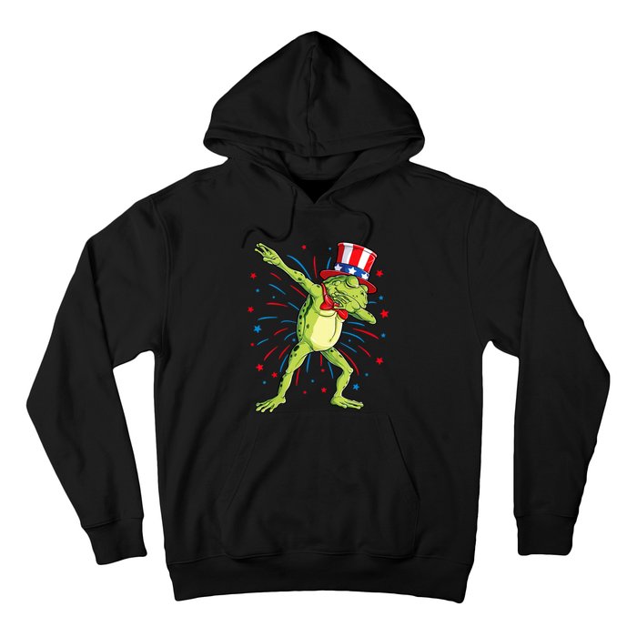 Dabbing Frog 4th Of July Usa American Flag Hoodie