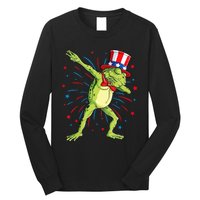 Dabbing Frog 4th Of July Usa American Flag Long Sleeve Shirt