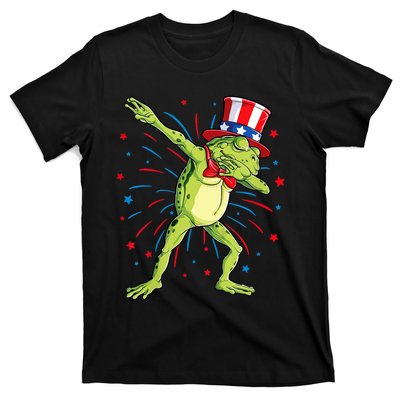 Dabbing Frog 4th Of July Usa American Flag T-Shirt