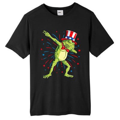 Dabbing Frog 4th Of July Usa American Flag Tall Fusion ChromaSoft Performance T-Shirt