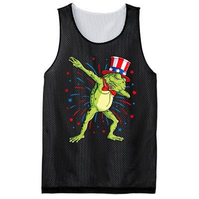 Dabbing Frog 4th Of July Usa American Flag Mesh Reversible Basketball Jersey Tank