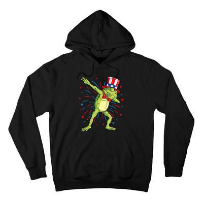 Dabbing Frog 4th Of July Usa American Flag Tall Hoodie