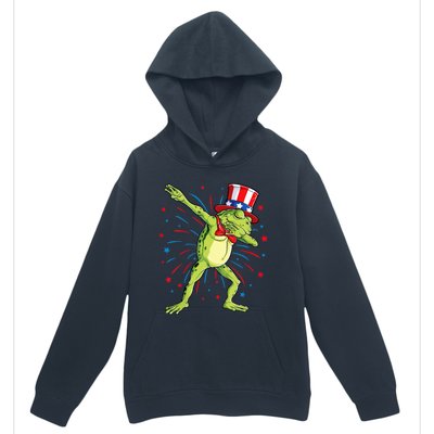 Dabbing Frog 4th Of July Usa American Flag Urban Pullover Hoodie