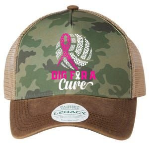 Dig For A Cure Breast Cancer Awareness Volleyball Pink Legacy Tie Dye Trucker Hat