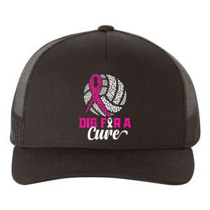 Dig For A Cure Breast Cancer Awareness Volleyball Pink Yupoong Adult 5-Panel Trucker Hat