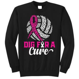 Dig For A Cure Breast Cancer Awareness Volleyball Pink Sweatshirt