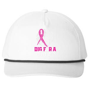 Dig For A Cure Breast Cancer Awareness Volleyball Pink Snapback Five-Panel Rope Hat