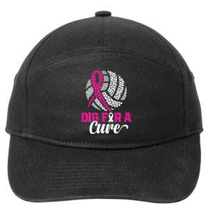 Dig For A Cure Breast Cancer Awareness Volleyball Pink 7-Panel Snapback Hat