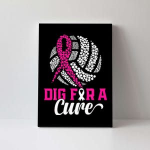 Dig For A Cure Breast Cancer Awareness Volleyball Pink Canvas