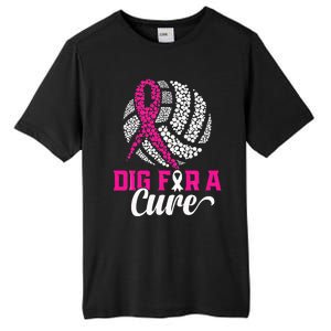 Dig For A Cure Breast Cancer Awareness Volleyball Pink Tall Fusion ChromaSoft Performance T-Shirt