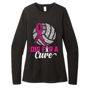 Dig For A Cure Breast Cancer Awareness Volleyball Pink Womens CVC Long Sleeve Shirt