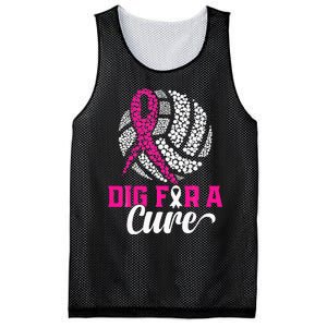 Dig For A Cure Breast Cancer Awareness Volleyball Pink Mesh Reversible Basketball Jersey Tank