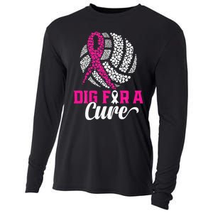 Dig For A Cure Breast Cancer Awareness Volleyball Pink Cooling Performance Long Sleeve Crew