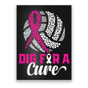 Dig For A Cure Breast Cancer Awareness Volleyball Pink Poster