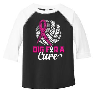 Dig For A Cure Breast Cancer Awareness Volleyball Pink Toddler Fine Jersey T-Shirt