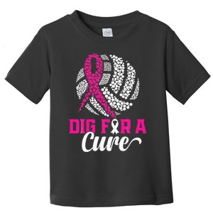 Dig For A Cure Breast Cancer Awareness Volleyball Pink Toddler T-Shirt