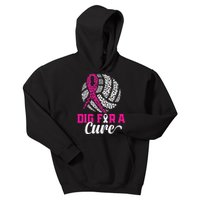 Dig For A Cure Breast Cancer Awareness Volleyball Pink Kids Hoodie