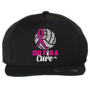 Dig For A Cure Breast Cancer Awareness Volleyball Pink Wool Snapback Cap