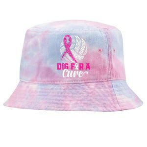 Dig For A Cure Breast Cancer Awareness Volleyball Pink Tie-Dyed Bucket Hat