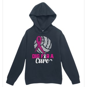 Dig For A Cure Breast Cancer Awareness Volleyball Pink Urban Pullover Hoodie