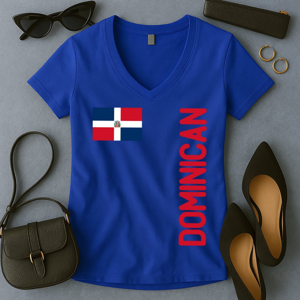Dominican Flag And Dominican Republic Roots Meaningful Gift Women's V-Neck T-Shirt