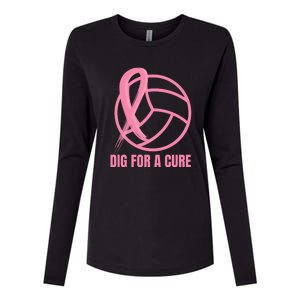 Dig For A Cure Breast Cancer Awareness Volleyball Pink Out Womens Cotton Relaxed Long Sleeve T-Shirt