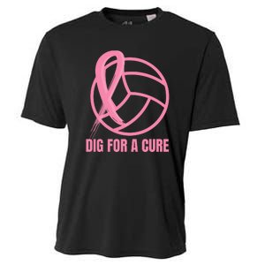 Dig For A Cure Breast Cancer Awareness Volleyball Pink Out Cooling Performance Crew T-Shirt