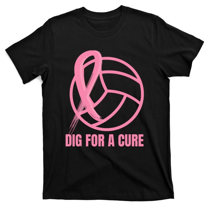 Dig For A Cure Breast Cancer Awareness Volleyball Pink Out T-Shirt