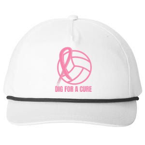 Dig For A Cure Breast Cancer Awareness Volleyball Pink Out Snapback Five-Panel Rope Hat