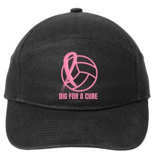 Dig For A Cure Breast Cancer Awareness Volleyball Pink Out 7-Panel Snapback Hat