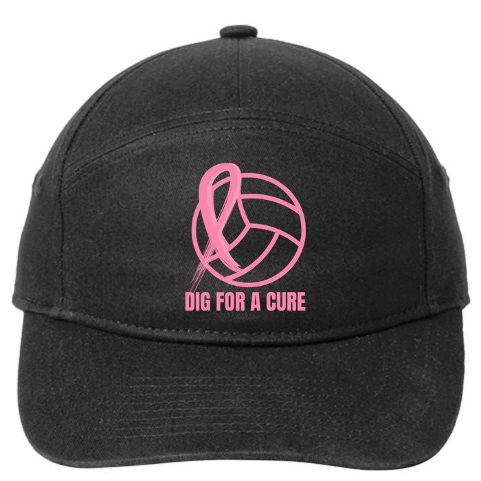 Dig For A Cure Breast Cancer Awareness Volleyball Pink Out 7-Panel Snapback Hat