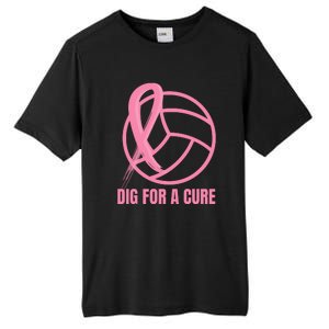 Dig For A Cure Breast Cancer Awareness Volleyball Pink Out Tall Fusion ChromaSoft Performance T-Shirt