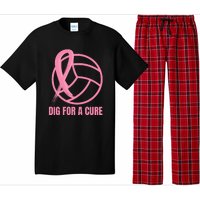 Dig For A Cure Breast Cancer Awareness Volleyball Pink Out Pajama Set