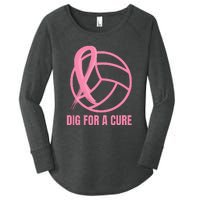 Dig For A Cure Breast Cancer Awareness Volleyball Pink Out Women's Perfect Tri Tunic Long Sleeve Shirt